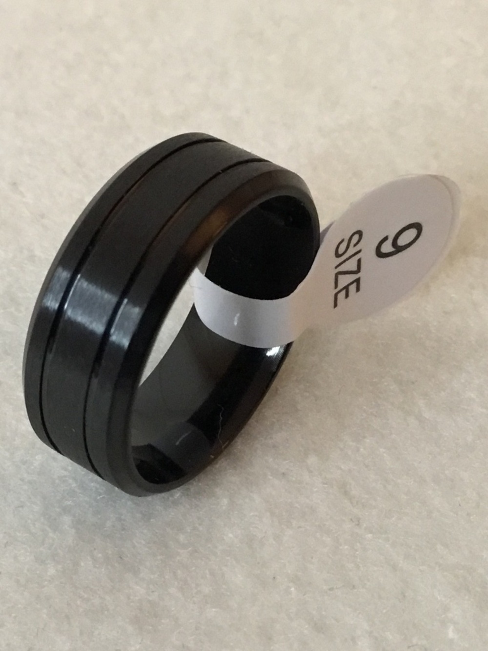 Men’s Matte Black Tungsten Carbide Ring Size 9